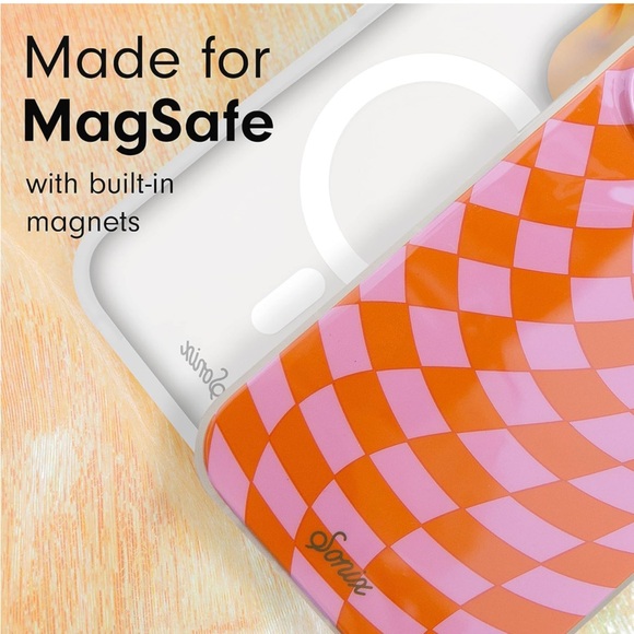 Sonix iPhone 14 Pro Max Pink/Orange Checkered Case NWT - Picture 4 of 6